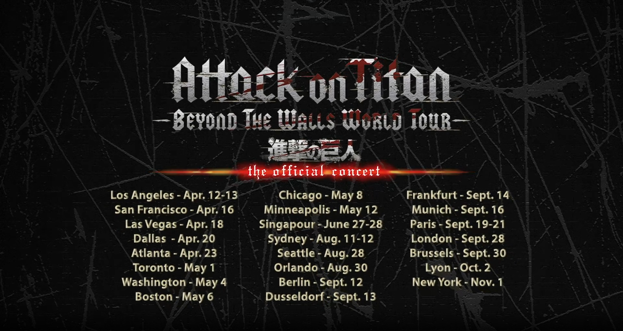 Attack on Titan Beyond the Walls World Tour Poster 2025